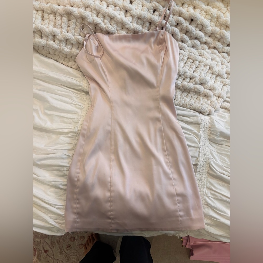 Aritzia Elegant Pink Satin Dress